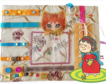 Alzheimers Sensory Fidget Blanket, Stroke Activity Blanket, Alzheimers Dementia Awareness, Busy Blanket, Christmas Gift for Grandmother