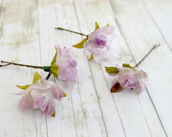 Everlasting Love Flower Hair Pins. Light Purple. Floral, Bridal, Spring, Summer, Weddings, Hair Accessories, Bridal