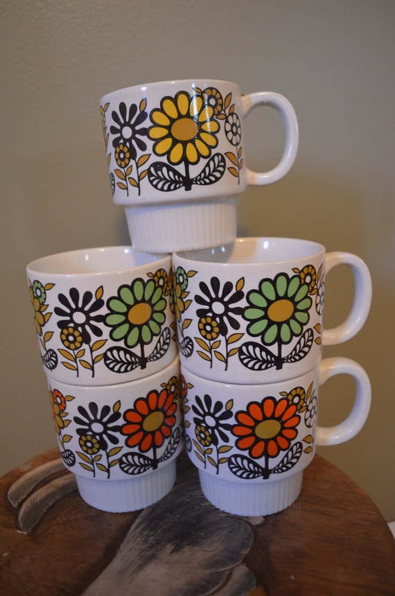 Set of 5 Stacking Mugs made in Japan