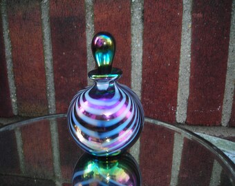 vintage perfume bottle black glass iradence