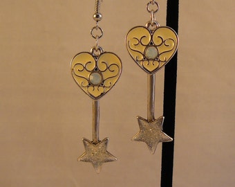 Steampunk Style Hearts and Wishes Earrings