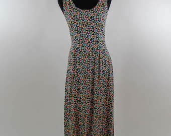 Vintage Flower Empire Waist Maxi Dress size M/L
