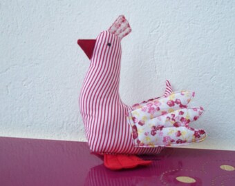 houndstooth in red and floral fabric
