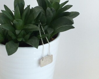 braille "joy" sterling silver pendant with sterling silver chain