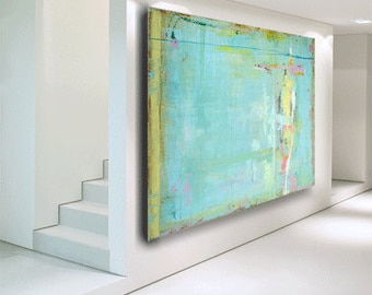 large abstract painting "custom" painting original art contemporary modern art blue painting huge painting on canvas by Cheryl Wasilow