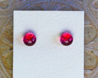 Dichroic Glass Earrings, Petite, Magenta DGE-1333