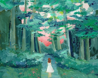 Into the Woods - limited edition giclee print of an original oil painting