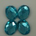 4 pcs 10x14 mm Turquoise Blue Faceted Mirror Glass Oval Cabochon GG102F1014