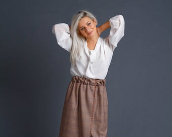 Wool skirt Manière in brown plaid