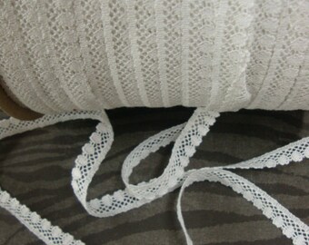 50 yards 1/2" white scalloped lace