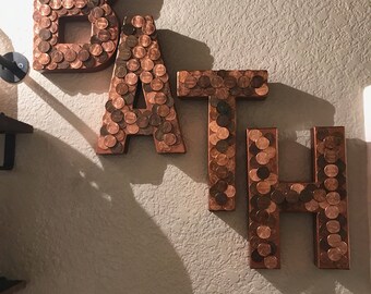 Copper penny letters