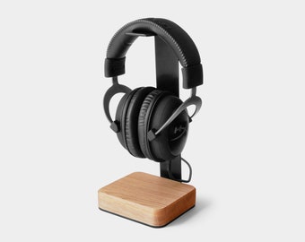 Headphone Stand Wood - Steel and Wood Headphone Holder Makes Great Gift for Music Lover - PREORDER INTRODUCTORY PRICE