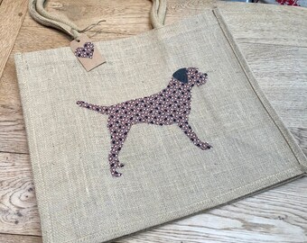 Luxury jute shopping bag featuring a Border Terrier dog design, the perfect gift for Border Terrier owners and dog lovers alike