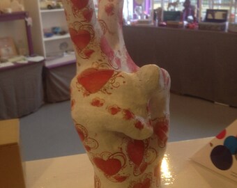 Decoupage victory love peace hand
