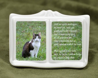 Cat Memorial - Mini Cat Urn - Cat Urn - Cat Photo Urn - Cat Ash Urn