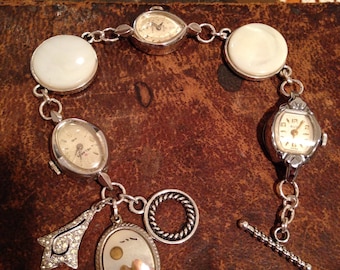 Vintage Watch Assemblage Bracelet