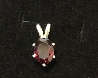 Garnet Sterling Silver Pendant