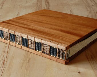 Wood Wedding Guest Book or Vacation Home Cabin Guestbook black walnut wood anniversary book lover gift custom memorial book - ready to ship