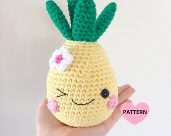 Happy Pineapple PDF Pattern, amigurumi, crochet