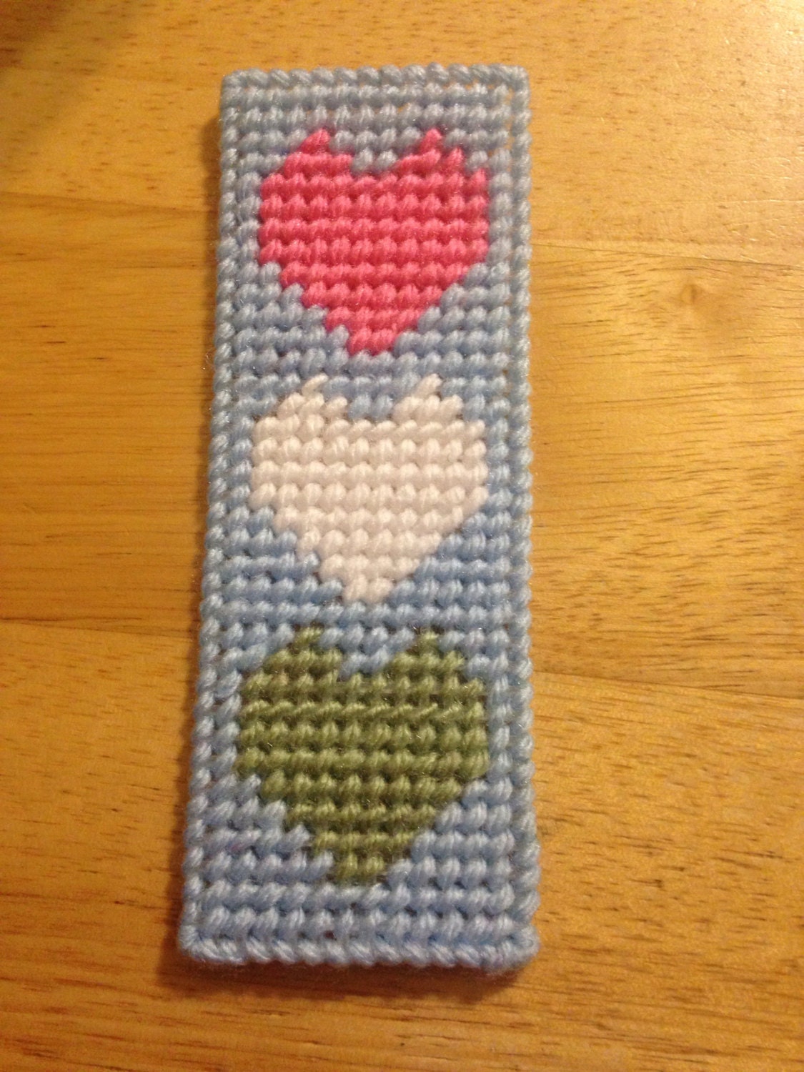 Hearts Bookmark plastic canvas needlepoint item book gift