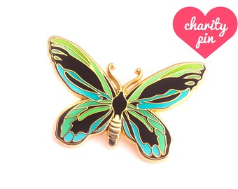 Queen Alexandra's Birdwing Enamel Pin (butterfly pin hard enamel pin lapel pin badge jewelry cute butterfly jewelry cloisonne backpack pins)