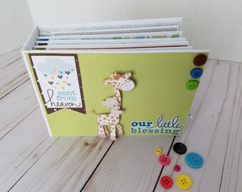 Handmade baby boy scrapbook mini album - Our Little Blessing