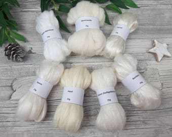 Plant Fiber Sampler Pack (1) – vegan spinning fibers, mini-rovings for spinning, plant fibers – 6,17oz