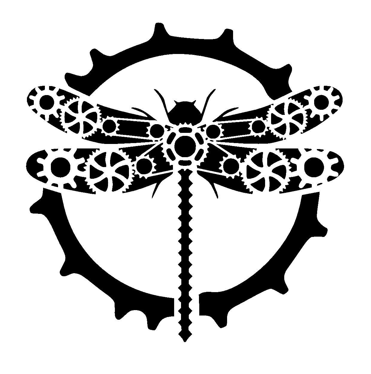 66 steampunk cogs dragonfly stencil 1