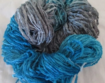 Handpainted Soft Rayon Chenille Yarn STORMY - 185 yards