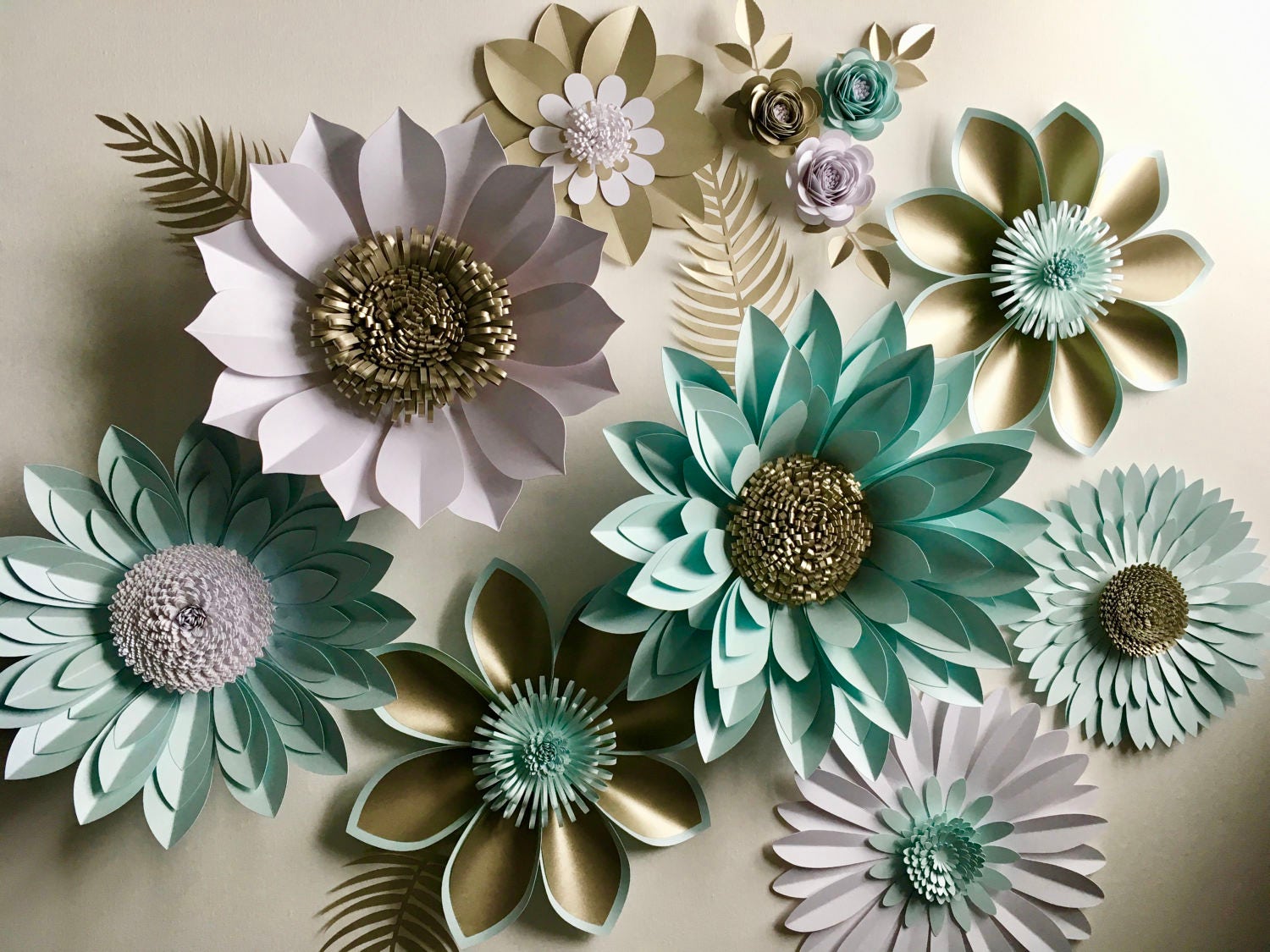 Pearl And Aquamarine Giant Paper Flower Backdrop Wall Decoration Photography Prop Pearl And Aquamarine Giant Paper Flower Backdrop Wall Decoration Photography Prop