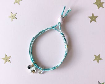 Liberty of London Charm Bracelet for Little Girls, Pug Charm, giddyupandgrow