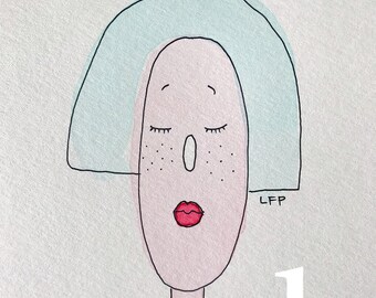 Original watercolor paintings with text