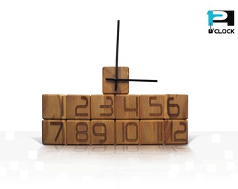 Large Wooden Wall Clock. Finest quality materials - ash/natural color.