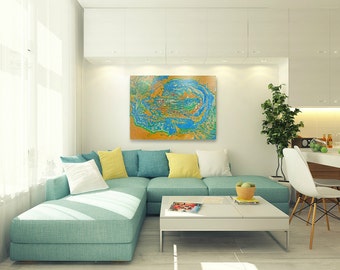 Meditation, oil, canvas, large wall art, abstract painting