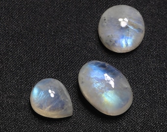 3 Pieces Lot, Ranbow Moonstone, Top Quality, Blue Fire, Wirewrap, Jewelry, Handmade, High Polished, Gemstones Wholesalers