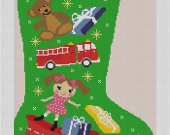 Holiday Magic Christmas Needlepoint Stocking Canvas