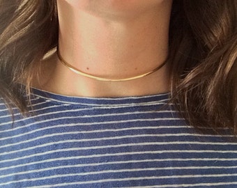 Gold Choker Necklace - Gold Neck Cuff - Gold Necklace - Collar Necklace - Gold Collar Necklace - Choker - Thick Gold Choker Neaptide Designs