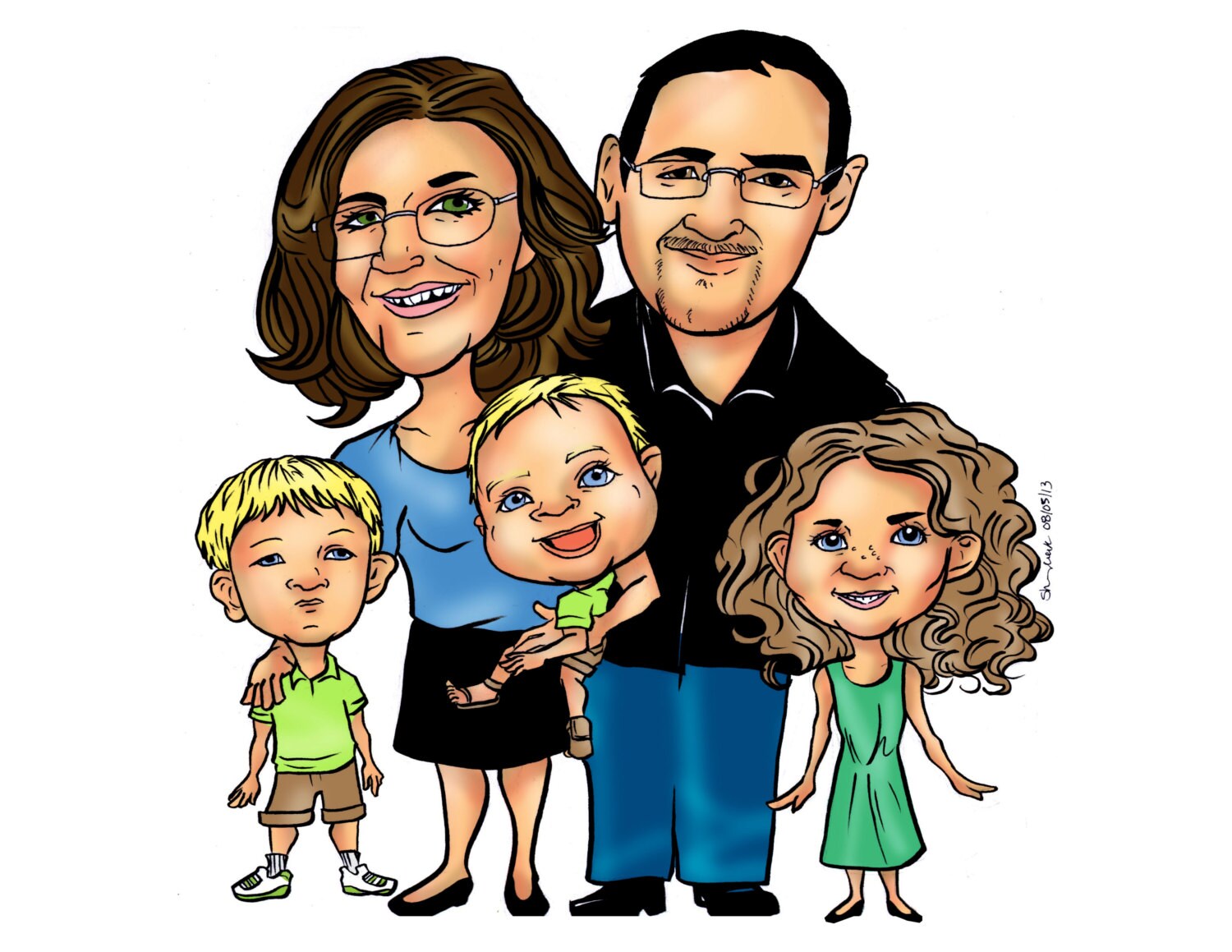 Custom Family Cartoon Caricature Portrait Personalized