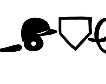 Baseball Love, Helmet, Bat, Home Plate SVG File, Drawn clipart, Cutting File, Cut File