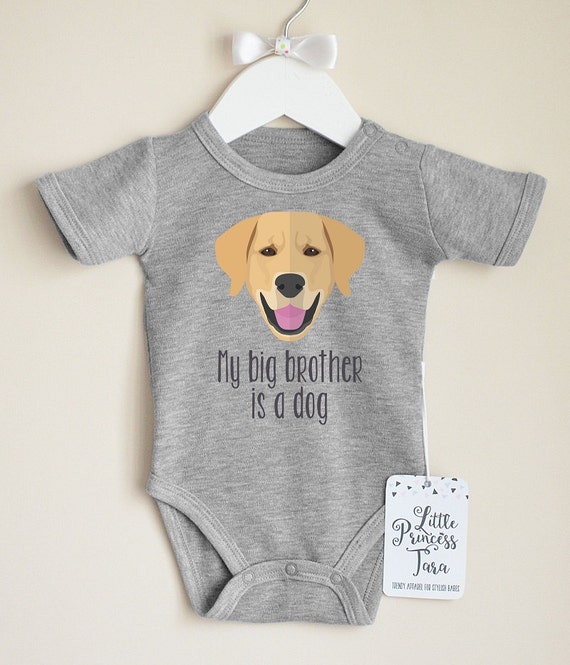 Cute Golden Retriever Baby Bodysuit. Dog Baby Clothes. Dog