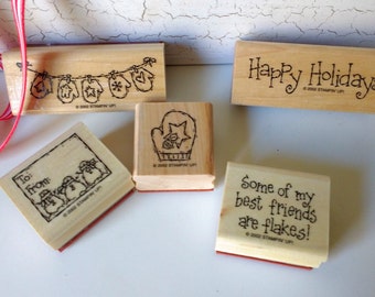 5 Christmas Rubber Stamps