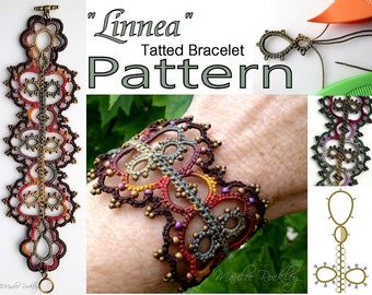 Tatting Pattern bracelet "Linnea" PDF pattern Instant Download