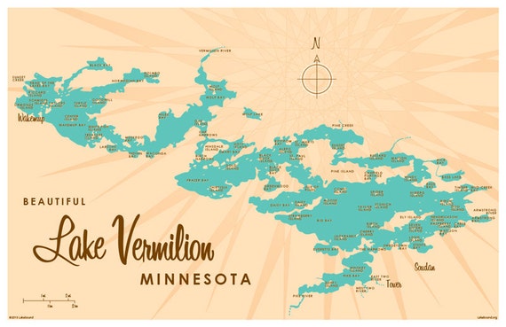 Lake Vermilion MN Map Print   Il 570xN.751369433 N37u 