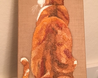 Orange tabby oil painting