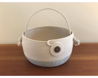 Large rope coil basket - stylish storage - handbag - home decor - made to order