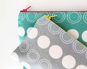 Emerald Circles Zip Pouch Medium