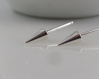 Sterling Silver Spike Earrings - Silver Spike Post Earrings