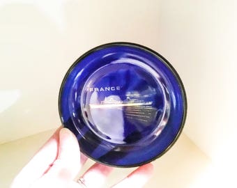 Vintage France Souvenir Dish, Small Cobalt Blue France Plate, Small France Dish