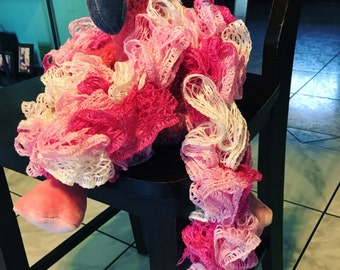 Pretty in pink, ruffle scarf