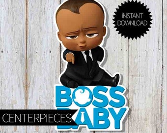 African American BOSS Baby Birthday Party PRINTABLE Large Centerpiece- Instant Download | DreamWorks | The Boss Baby Movie| Boss Baby Sign